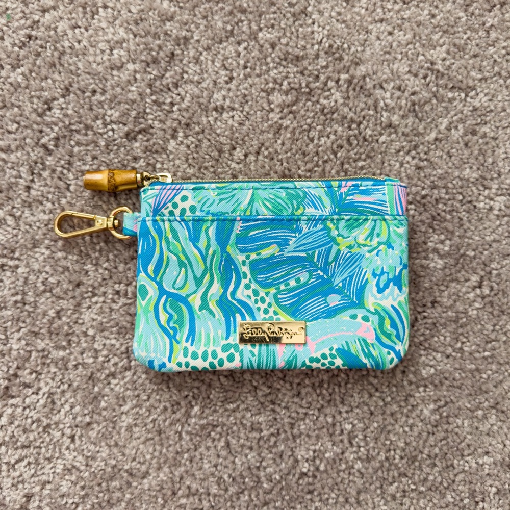 Lilly Pulitzer Zip Top Wallet Holiday in the Sun Botanical Green